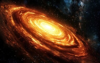 Obraz premium Swirling cosmic galaxy in the night sky