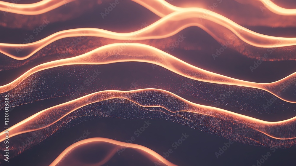 Poster abstract wave pattern with glowing lines, perfect for backgrounds and artistic designs. a smooth ble