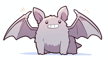 Fototapeta premium Cute Cartoon Bat Illustration - Adorable Fantasy Creature