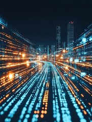 Obraz premium Abstract technology background of high speed global data transfer