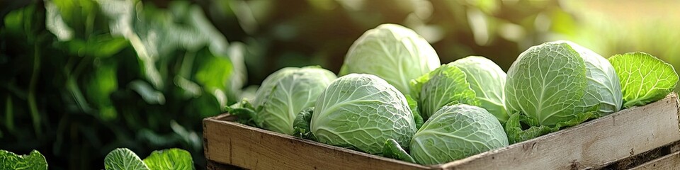Fototapeta premium box with cabbage. Selective focus