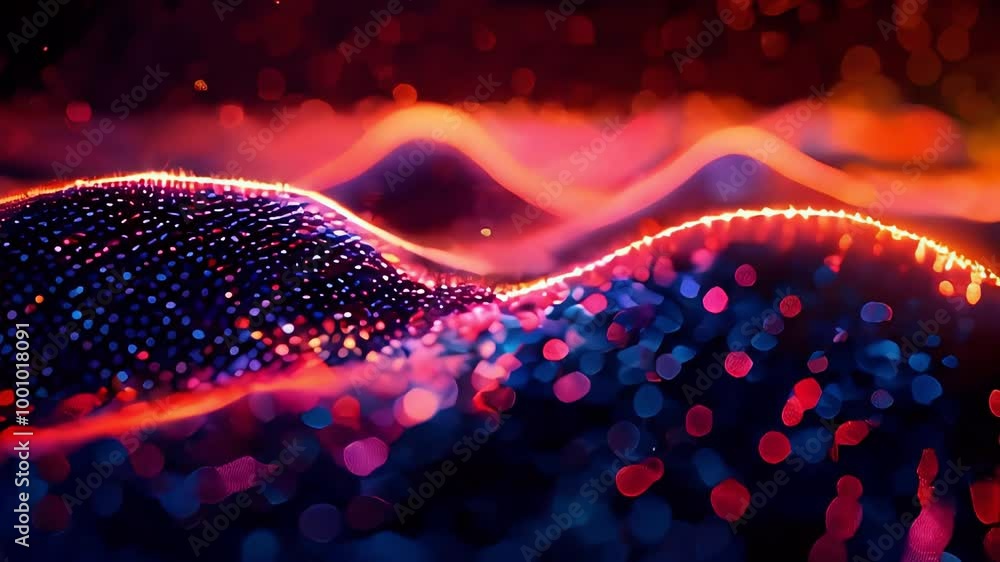 Poster photo realistic digital waveform logo with dm&a text symbolizing data signals for dynamic t-shirt de