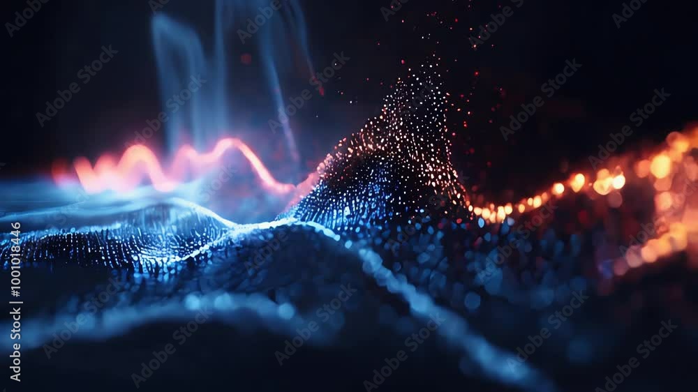 Poster photo realistic digital waveform logo design with dm&a text symbolizing data signals - perfect for d
