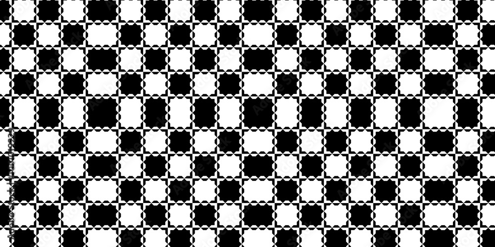 Poster abstract modern minimal black and white monochrome geometry checker pattern with inverted double edg