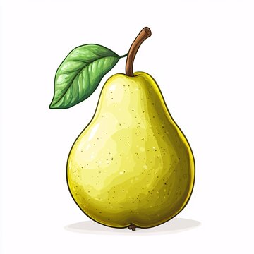 recommend clip art: Vibrant Pear Illustration on White Background
