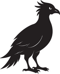 A big single bird vector art silhouettes style with  white  background.