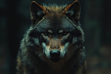 Obraz premium Portrait of an angry wolf