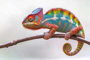 Obraz premium Colorful chameleon on branch