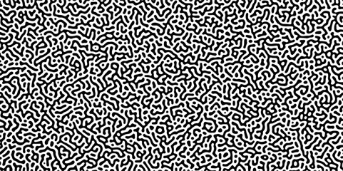 Organic seamless patterns with rounded lines Diffusion reaction background. Monochrome background of natural organic forms motion. Overlay template abstract Turing organic wallpaper background.