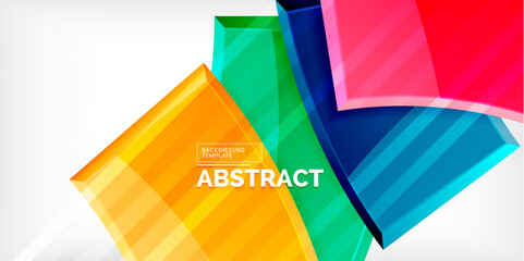 Round 3d shapes, plates background. Creative composition design template