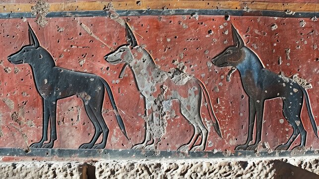 Fototapeta dogs figure, art, antique, illustration, wallpaper
