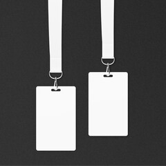 PNG staff id card mockups, transparent lanyards design