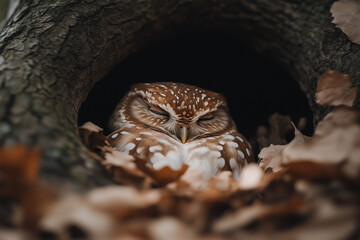 Obraz premium barn owl perched on a branch