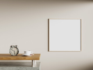 Empty framed canvas for mockups and art illustrations