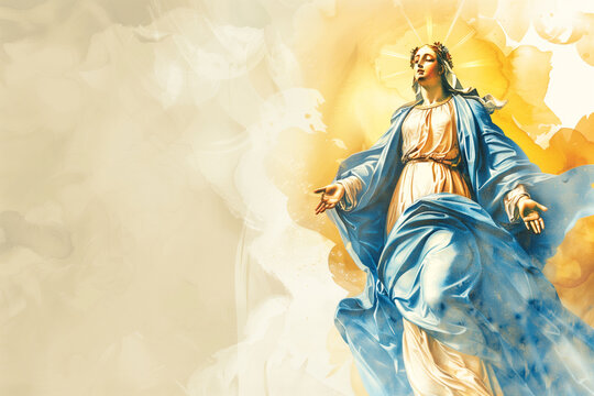 Serene Virgin Mary in Divine Light