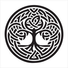 Celtic Tree of Life Clipart - Celtic Tree Silhouette Vector illustration - Celtic Tree Logo Concept