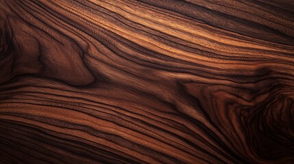 Naklejka premium Closeup of rich brown wood grain with swirling patterns.