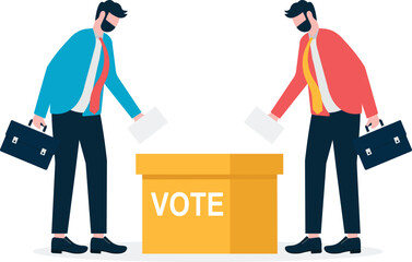 Voting, hand holding the ballot paper into the ballot box

