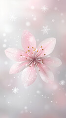 background with snowflakes and flowers