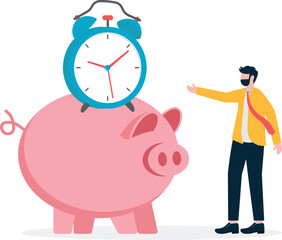 Savings,Piggy Bank, Time is Money,Time,Clock,

