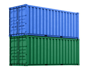 Shipping container png sticker, 3D cargo on transparent background