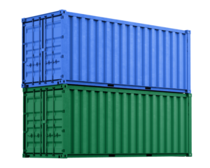 Shipping container png sticker, 3D cargo on transparent background