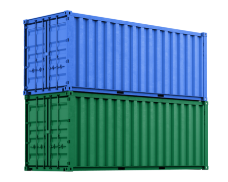 Shipping container png sticker, 3D cargo on transparent background