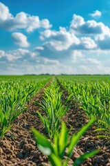 beautiful wheat field. Selective focus