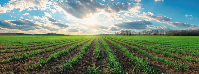 beautiful onion field. Selective focus