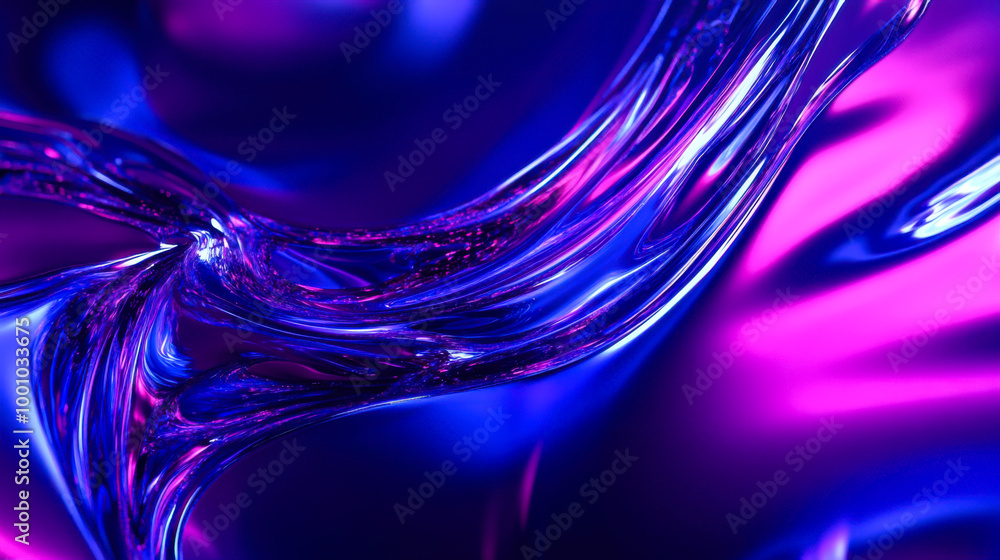 Poster abstract geometric shapes in vibrant purple and blue hues create a dynamic visual experience reflect