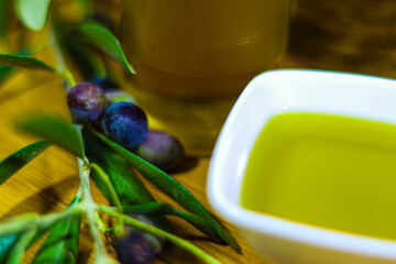 fresh green olive oil leaves