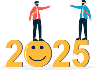 2025 with smiley faces
