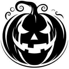 Spooky Halloween Pumpkin Silhouette