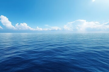 Fototapeta premium Tranquil Blue Sea Under a Clear Sky