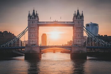 Obraz premium Iconic tower bridge at sunset in london