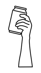 Soda can png line art, transparent background