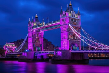 Obraz premium Illuminated tower bridge at night in london