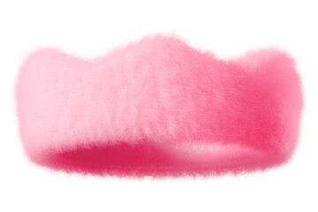 Pink crown png fluffy 3D shape, transparent background