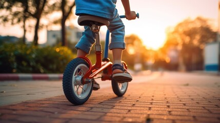 A Child's Sunset Bike Ride