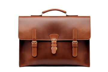 Professional Portfolio Bag with Leather Finish and Multiple Compartments Isolated on Transparent Background