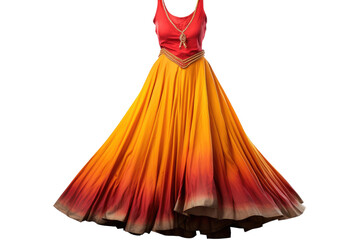 Punjabi Dress with Festive Lehenga Choli and Ornate Jewelry Isolated on Transparent Background