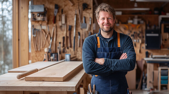 Portrait of male carpenter in workshop