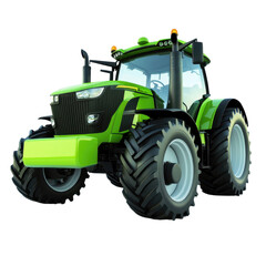 Obraz premium Bright Green Tractor with High-Detail Design, transparent background