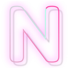 Obraz premium Letter N png neon font typography