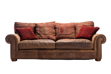 Elegant Chesterfield Sofa with Button-Tufted Back and Rolled Arms Isolated on Transparent Background