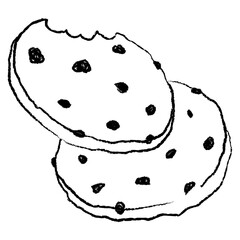 Cookie sticker png, cute bakery illustration doodle