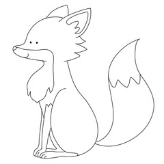 Fox line png sticker, blank printable transparent design for children's art project