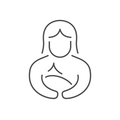 Mother breastfeeding line outline icon