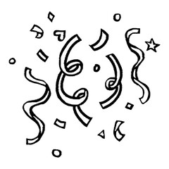Festive confetti png doodle collage element, party graphic on transparent background