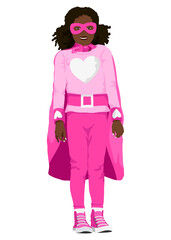 Pink superhero girl png sticker illustration, transparent background